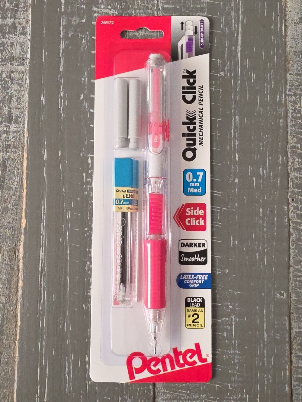 Pentel Quick Click Mechanical Pencil Starter Set | 0.7mm Medium | Pink Barrel